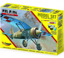 Plastikový model na lepenie MIRAGE: PZL.11c Wrzesien 1939, set s farbami