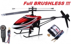 RC vrtuľník MJX F-49 BRUSHLESS FULL, hlavný + zadný motor, red