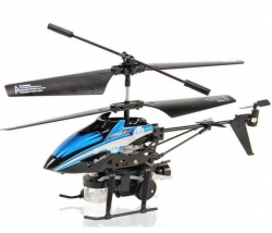 Rc helikoptéra na ovládanie WLtoys V757 s bublifukom modrá