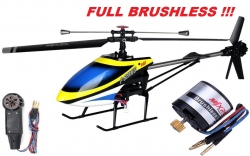 RC vrtuľník MJX F-49 BRUSHLESS FULL, hlavný + zadný motor, žltý