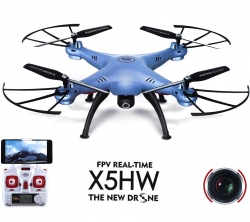 RC dron na ovládanie Syma X5HW, WiFi FPV, kamera HD, 2.4GHz , modrá