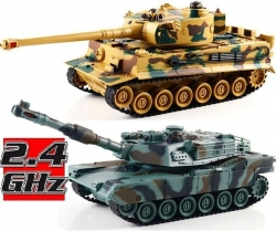 RC Súbojové tanky na diaľkové ovládanie M1A2 Abrams a German Tiger, 2.4 GHz