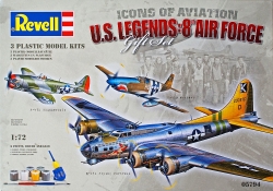 Plastový model Revell US Legends 8th AF B-17G, P-51B, P-47D Gift-set 1/72, 05794