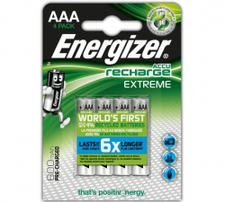 Nabíjacia batéria Energizer RECHARGE EXTREME – AAA, 800 mAh 4 ks