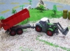 RC hračka na ovládanie Farm Traktor s lyžicou a vyklápacou vlečkou 1:28