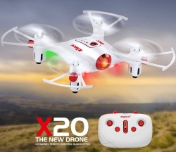 RC dron na ovládanie Syma X20, 2.4GHz, auto-start, funkcia zavesenia, bielý