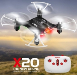 RC dron na ovládanie Syma X20, 2.4GHz, auto-start, funkcia zavesenia, čierný