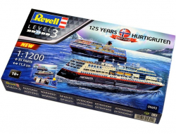 Plastový model Revell 125 Years Hurtigruten TROLLFJORD & MIDNATSOL Gift Set 1/1200, 05692
