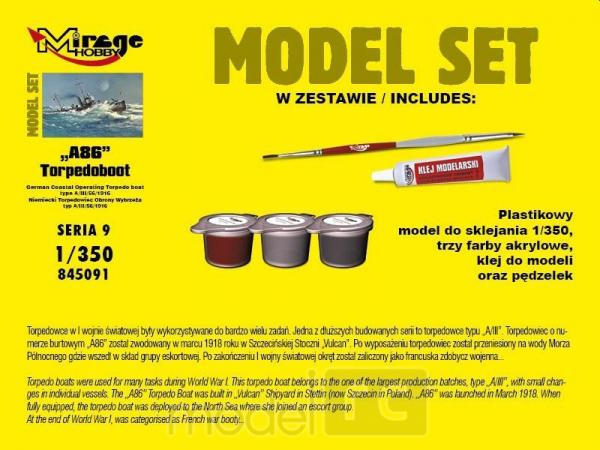 Plastový model na lepenie MIRAGE 'A86' Torpedoboot set s farbami