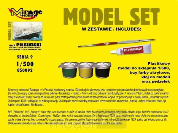 Plastový model na lepenie MIRAGE m/s PIŁSUDSKI (Poľská transatlantická loď) model-se