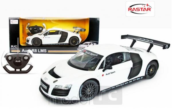 Audi R8 RASTAR 1:14 RTR (batéria, sieťová nabíjačka) - biela