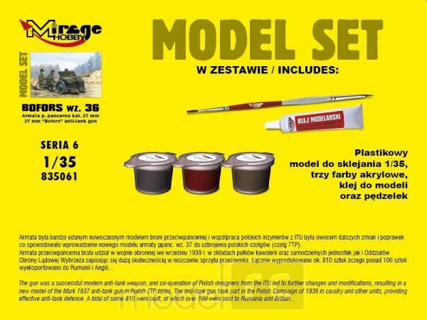 Mirage Plastový model na lepenie BOFORS Polska Armata Przeciw-Pancerna Set s farbami