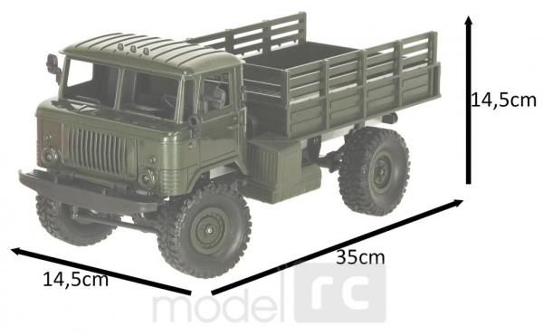 RC Vojenský nákladný automobil na diaľkové ovládanie Military Truck Off-Road 4WD