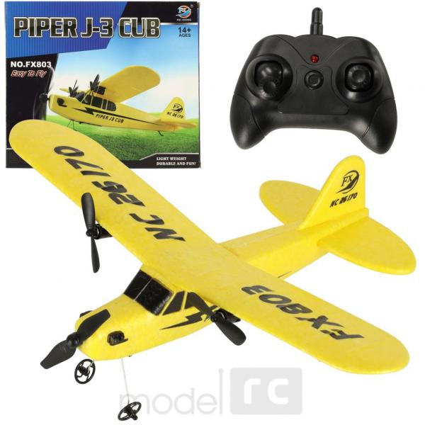 RC lietadlo na diaľkové ovládanie PIPER J-3 CUP FX803 žlté