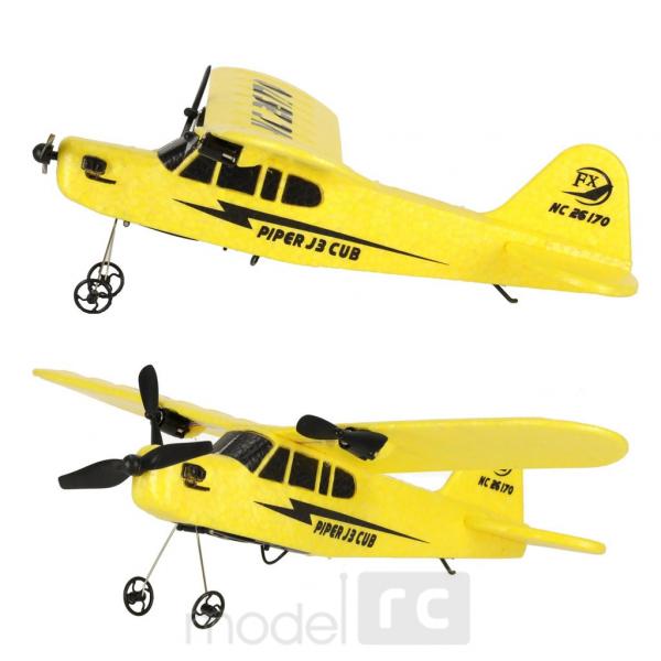RC lietadlo na diaľkové ovládanie PIPER J-3 CUP FX803 žlté