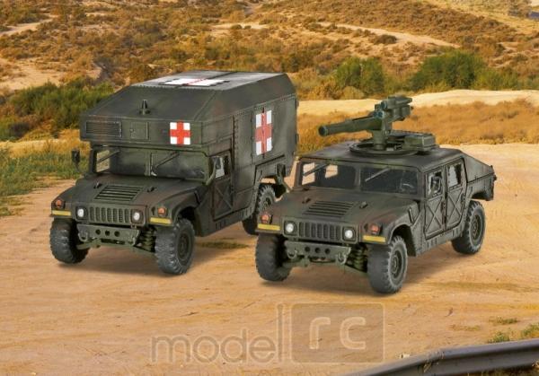 Plastikový model Revell HMMWV M966 TOW Missile Carrier M997 Maxi Ambulance 03147