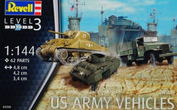 Plastikový model Revell US Army vehicles WWII (6 vozidlá) 1/144, 03350