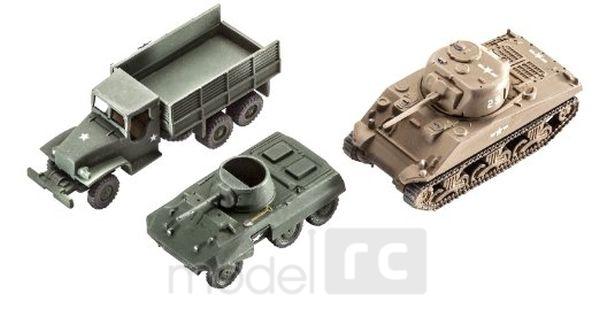 Plastikový model Revell US Army vehicles WWII (6 vozidlá) 1/144, 03350