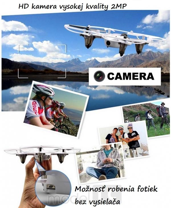RC dron na ovládanie Syma X11c, HD kamera 2MP, 4CH 2,4GHz, bielá