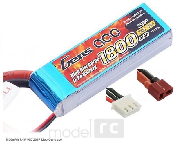 Náhradná batéria LiPo 1800mAh 7.4V 40C Gens Ace