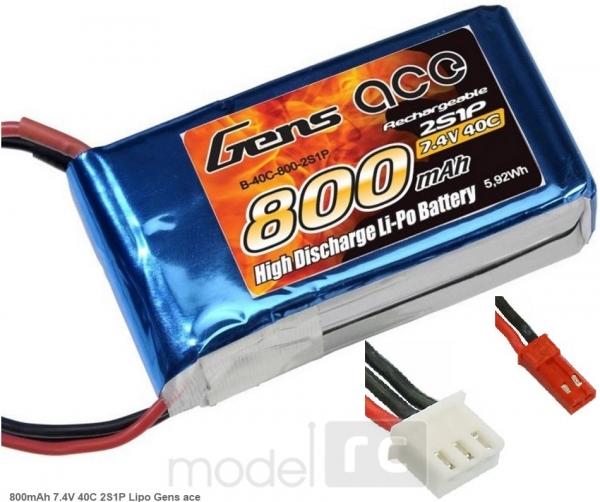Náhradná batéria LiPo 7.4V 800mAh 40C Gens Ace