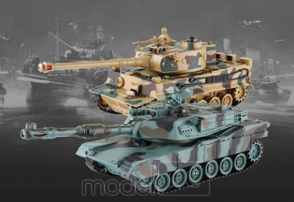 RC Súbojové tanky na diaľkové ovládanie M1A2 Abrams a German Tiger, 2.4 GHz