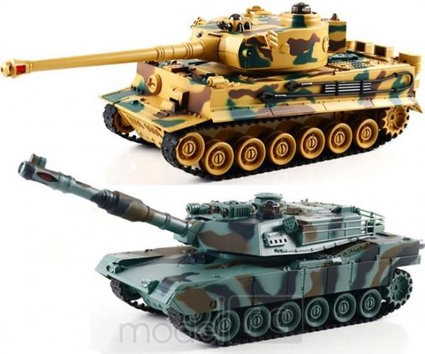RC Súbojové tanky na diaľkové ovládanie M1A2 Abrams a German Tiger, 2.4 GHz