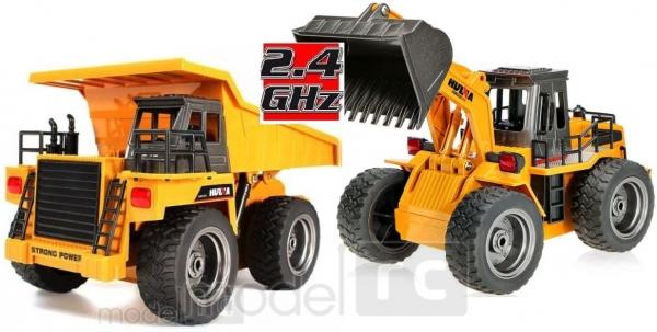 RC banské vyklápacie auto + Buldozer HUINATOYS, set 2.4GHz