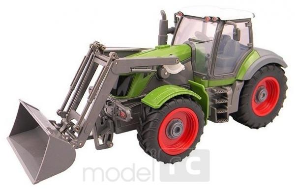 RC hračka Traktor s lyžicou a vyklápacou vlečkou Farm Tractor 1:28