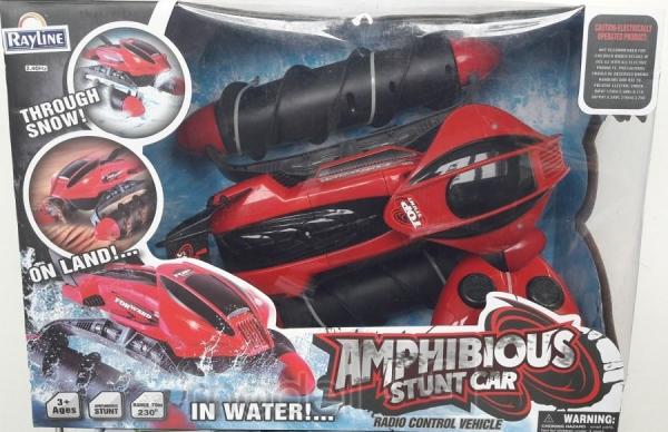 RC Obojživelník Amphibious Aqua Stunt Car, červený
