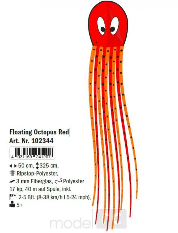 Šarkan Invento, Floating Octopus Red, R2F, jednolanový, 102344