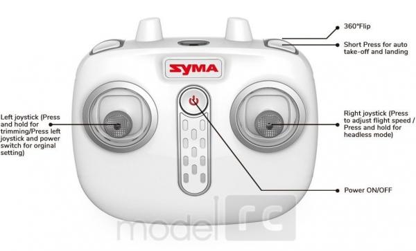 RC dron na ovládanie Syma X15, 2.4GHz, auto-start, funkcia zavesenia, biely