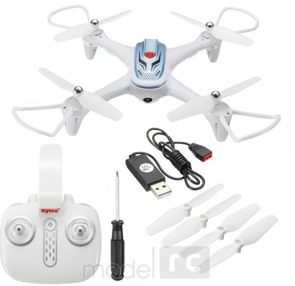 RC dron Syma X15W, FPV WiFi kamera, 2.4GHz, auto-start, funkcia zavesenia, biely