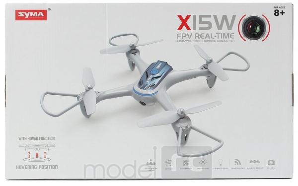 RC dron Syma X15W, FPV WiFi kamera, 2.4GHz, auto-start, funkcia zavesenia, biely