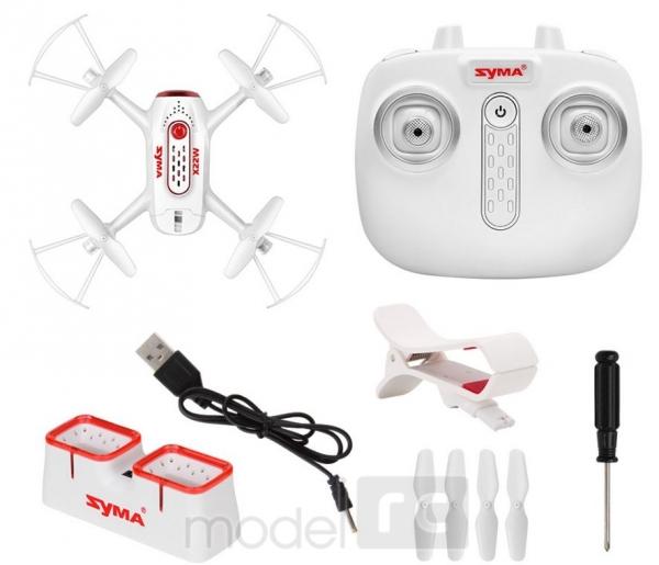 RC dron Syma X22W, FPV WiFi kamera, 2.4GHz, auto-start, funkcia zavesenia, biely