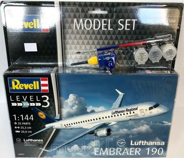 Plastový model Revell Embraer 190 Lufthansa Model Set 1/144, 63937