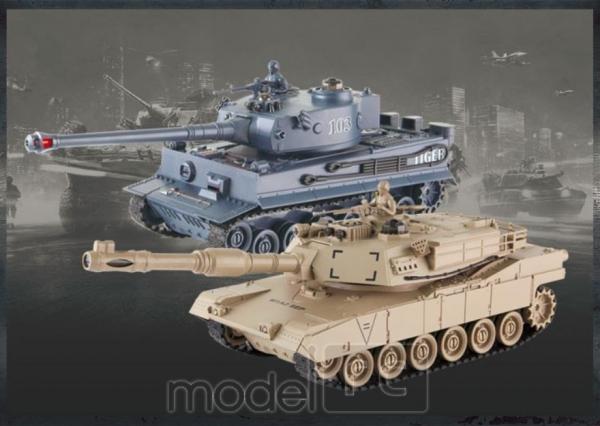 RC Súbojové tanky na ovládanie, UF: M1A2 Abrams a German Tiger v2 , 2.4GHz, UF/99827