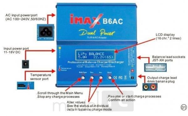  Inteligentná nabíjačka s balancérom Imax B6AC 80W