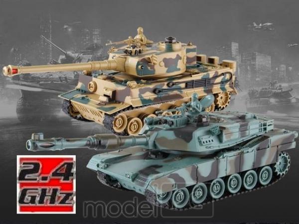 RC Súbojové tanky na ovládanie, M1A2 Abrams and German Tiger v2 2.4GHz 1:28 RTR