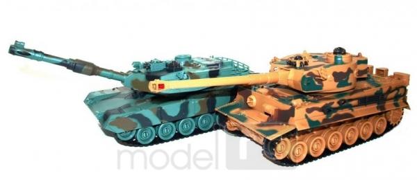 RC Súbojové tanky na ovládanie, M1A2 Abrams and German Tiger v2 2.4GHz 1:28 RTR