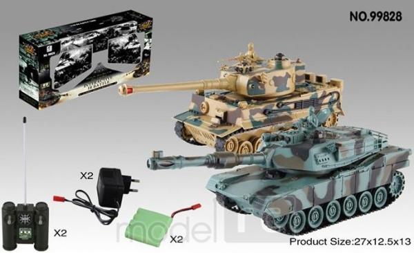 RC Súbojové tanky na ovládanie, M1A2 Abrams and German Tiger v2 2.4GHz 1:28 RTR