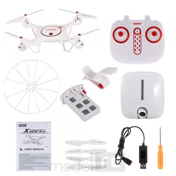 RC kvadrokoptéra Syma X5UW-D, FPV 720p kamera WiFi, diaľkovo otáčacia kamera, biela