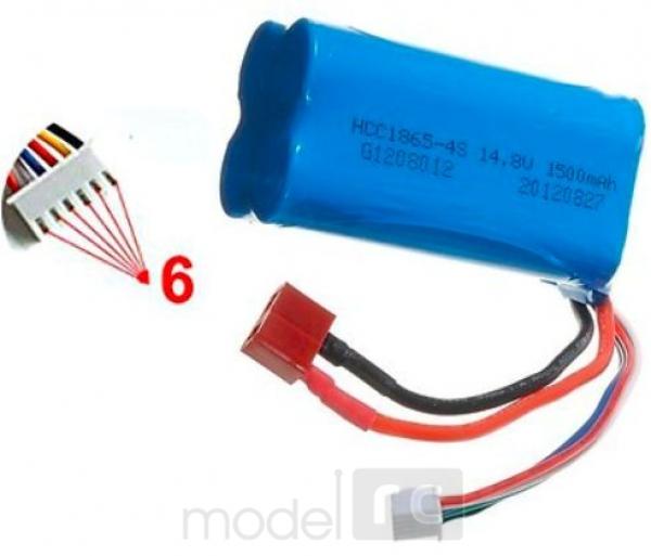 Náhradné diely G.T. Model, batéria LiPo 14.8V 1500mAh, 6-pin, GTM/QS8006-014