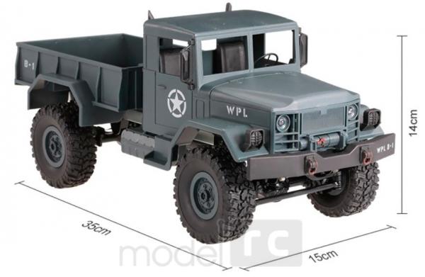 RC Vojenský nákladný automobil Army Truck WPL B-14, 4x4, 2.4GHz