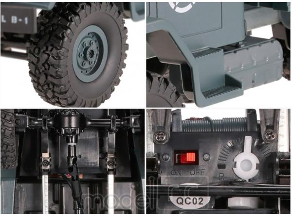 RC Vojenský nákladný automobil Army Truck WPL B-14, 4x4, 2.4GHz